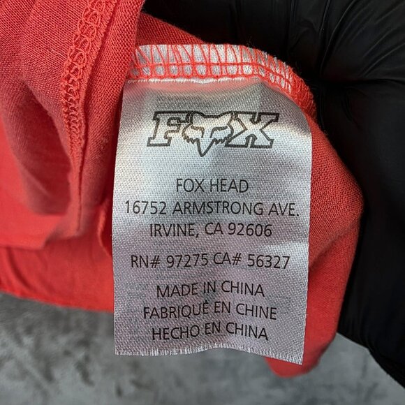 Fox Tank Top Womens Medium Coral High Low Scoop Neck Crisscross Back Tunic Logo - Picture 5 of 11